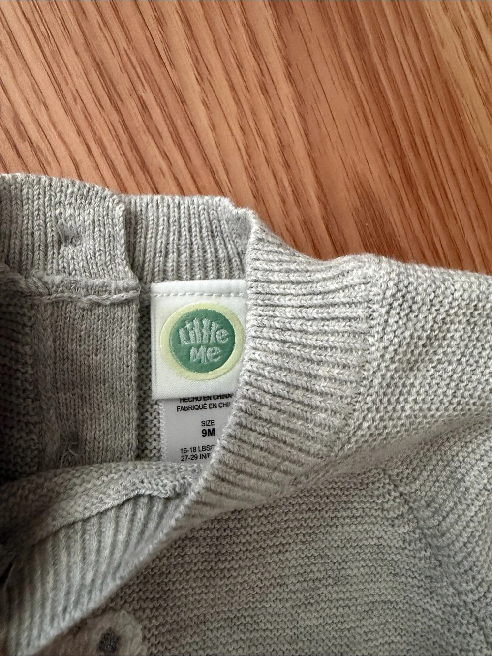 New Kids Little Me Grey Polar Bear Knit Sweater & Jogger Pants Set 9 months